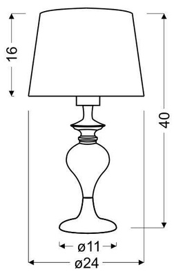 Cabinet table lamp 1X60W E27 black GILLENIA 41-21413