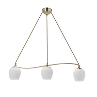 Serano lampa wisząca patynowy 3x60W E27 klosz biały