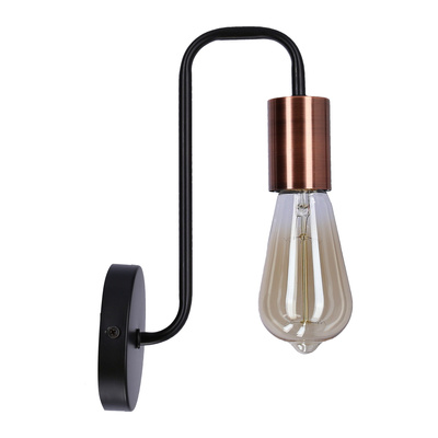Aplică de perete, metal negru, suport de perete simplu Herpe Candellux 21-66855