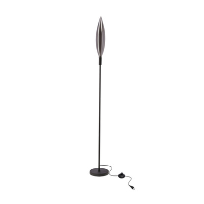 Nordic floor lamp grey smoked glass shade modern metal