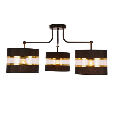 Andy hanging lamp black e27 Black+gold lampshade