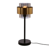 Spiega-Lampe aus schwarzem Messing, E27, farbloser Schirm
