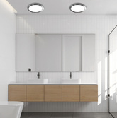 Plafonnier rond en nickel satiné pour salle de bain IP44 Aquila 12-84180