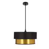 Lampa wisząca z abażurem Erna czarna ze złotym wnętrzem do jadalni
