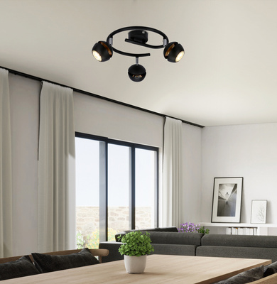 Boni Spirale 3x3w gu10 LED schwarz