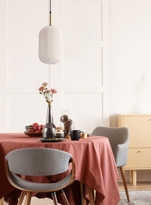 Lampa wisząca Cresto szklana pojedyncza do salonu i jadalni biało-złota
