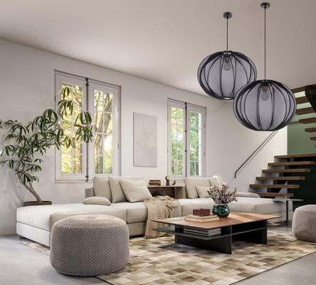 MELLOW lampă suspendată neagră 1x40W E27 abajur 60 sferă neagră 31-41982