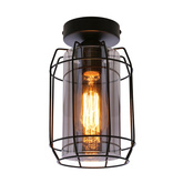 Plafonnier Jonera noir 1X40 E27 abat-jour fumé 31-08404