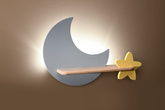 5W LED-Wandleuchte für ein Kind, grauer Mond, Mond, Candellux 21-75574