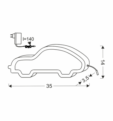 LAMPE DE TABLE LED VOITURE POUR ENFANTS IQ KIDS BLEU