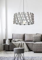 Lampa suspendata abajur metalic cu margele 60W Smile Candellux 31-40633