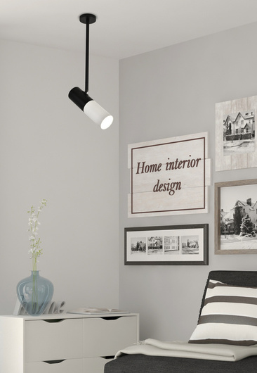 Hanging lamp adjustable tube black and white Candellux 31-78353