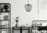 Lampe à suspension loft en métal noir 40W E27 Jonas 31-78483
