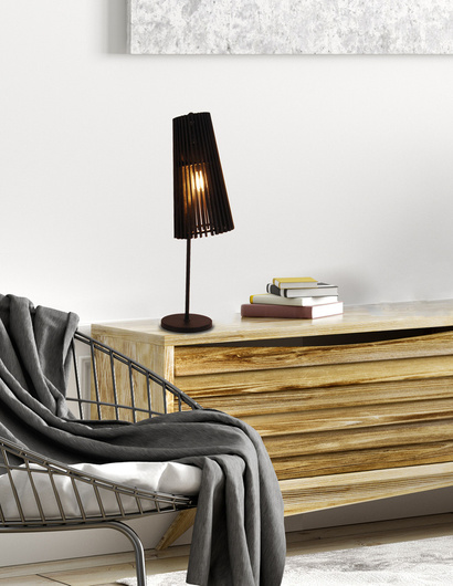 Table lamp black wooden E27 Osaka Ledea 50501032