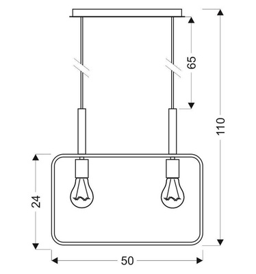 Hängelampe schwarz höhenverstellbar 2x60W E27 Rahmen 32-73518
