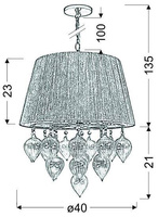 Gray and beige pendant lamp on a chain Elissa Candellux 33-04567