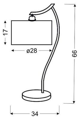 Table lamp chrome/cream Draga 41-04239