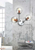 Triple chrome wall sconce with glass shades Best Candellux 23-67258