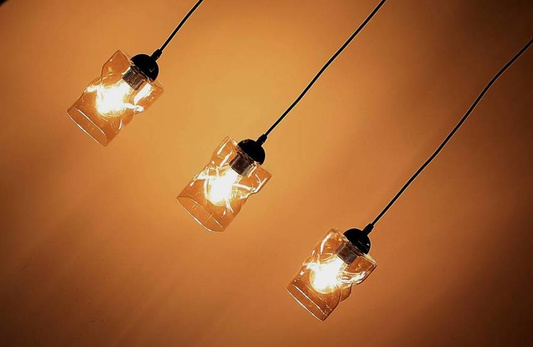 Hanging lamp black/amber strip 3xE27 Felis 33-00187