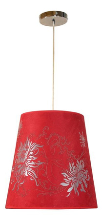 Lampa wisząca Vena z abażurem czerwona do salonu pojedyncza E27