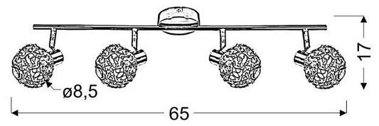 Bandă de perete 4W40W G9 crom COLLAR 94-13743