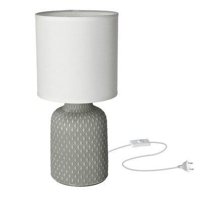 Lampa de masa noptiera gri ceramica Iner Candellux 41-79886