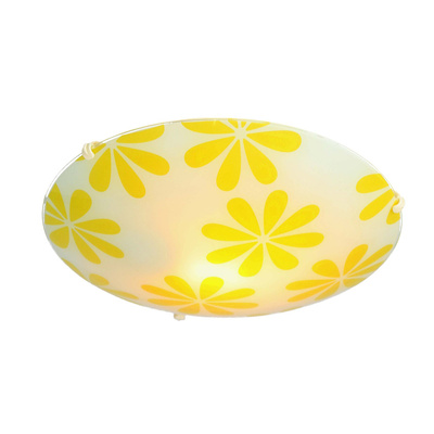 Deckenleuchte weiß gelb mit Blumen 30cm Lucy 13-95308
