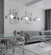 Aplic cromat cu abajur alb 40W E14 Ursella Candellux 21-76991