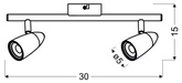 Wandleuchte 2x4W LED-Streifen Chrom LIBERTY 92-49575
