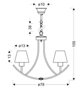 Lampe suspendue lustre noir et blanc 6xE27 London 36-38845