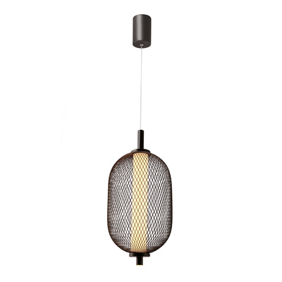 Hanging wire lamp PUMA with elongated shade 15 x 30 cm designer lamp over table LED 3000K