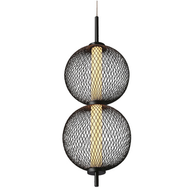Pendant wire lamp PUMA with globe shades 14 x 38 cm designer LED 3000K living room lighting