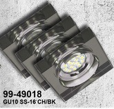 Ceiling luminaire black square LED set of 3 pcs SS-16 99-49018