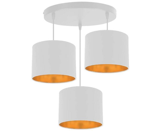 Hanging lamp white plate 3xE27 Atlanta 33-00682