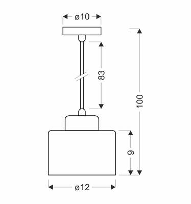ALORA lampa wisząca czarny 1x60W E27 klosz biały