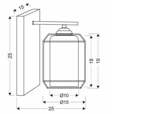 Jonera lamp wall lamp black P25 1X40 E27 smoked lampshade 21-08411