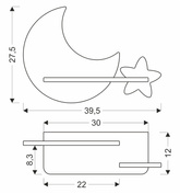 Wandleuchte Regal 5W LED IQ KIDS grau+gold Moon Candellux 21-75727