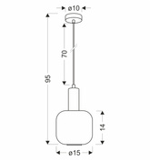 LINOX lampa wisząca czarny 1x40 E27 klosz bursztynowy