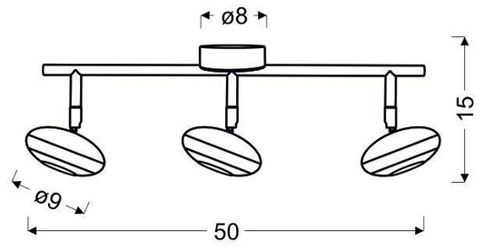 Lampa ścienna LED 3x6W 50cm SKIPPER 93-67623 LISTWA COB CHROM