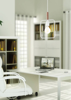 Hanging lamp white adjustable height 60W E27 Frame 31-73563