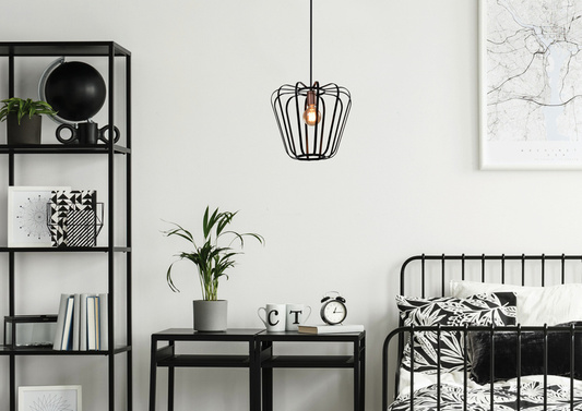 Hängelampe schwarz Metall Loft 40W E27 Jonas 31-78483