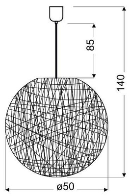 Hanging lamp brown ball 50cm Caruba 31-26906