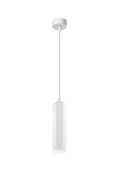 Lampa wisząca tuba biała metalowa regulowana GU10 LED