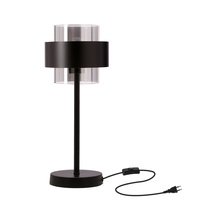 Spiega lampa stołowa czarny 1x60W E27 klosz dymiony