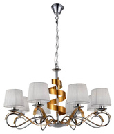 Lampa suspendata candelabru crom/aur 8x40W reglabil Denis Candellux 38-23469