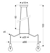 Lampa wisząca Basso 6-punktowa czarna matowa nad stół do jadalni