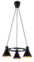 Lampa wisząca More czarno-złota metalowa 3xE27 do salonu i jadalni