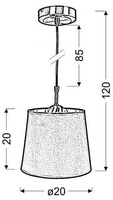 Hanging ceiling lamp candellux milonga 31-53534 e27 patina
