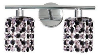 Applique double chrome avec cristaux noirs et blancs 2x40W Royal Candellux 92-36257