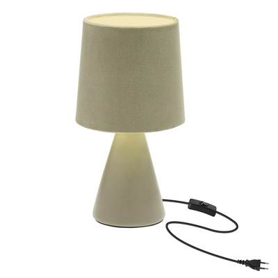 SATTI lampka stołowa szarozielona ceramiczna z abażurem E14 1x40W elegancka dekoracyjna do salonu sypialni gabinetu klasyczny styl